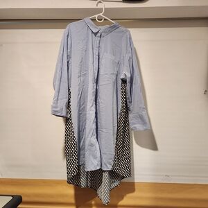 Blue Striped and Mini Flower Tommy Hilfiger Shirt Dress